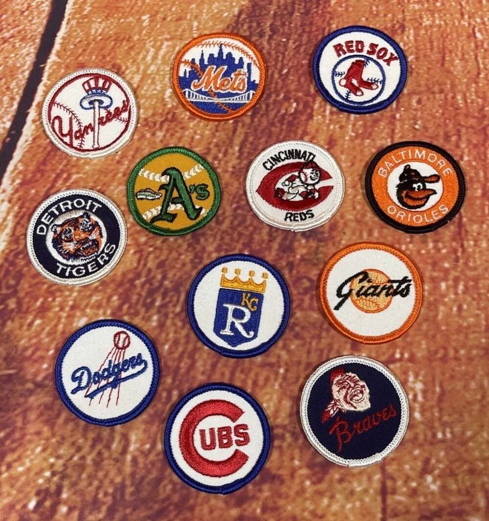 Vintage MLB Baseball Team Logo Embroidered Patch Set - 12 Piece Collection